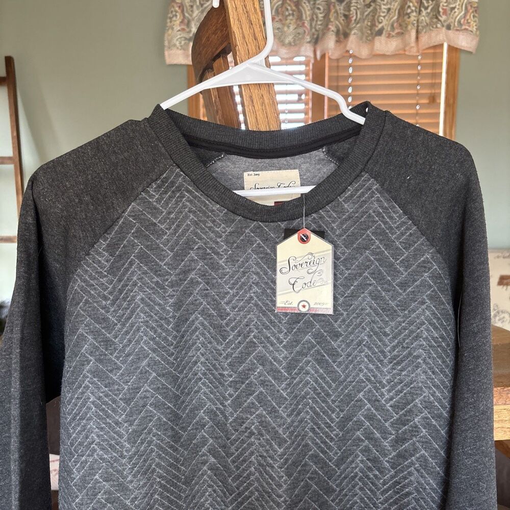 NEW TAGS Sovereign Code Men's Gray PULLOVER SWEATER Long Sleeve XL